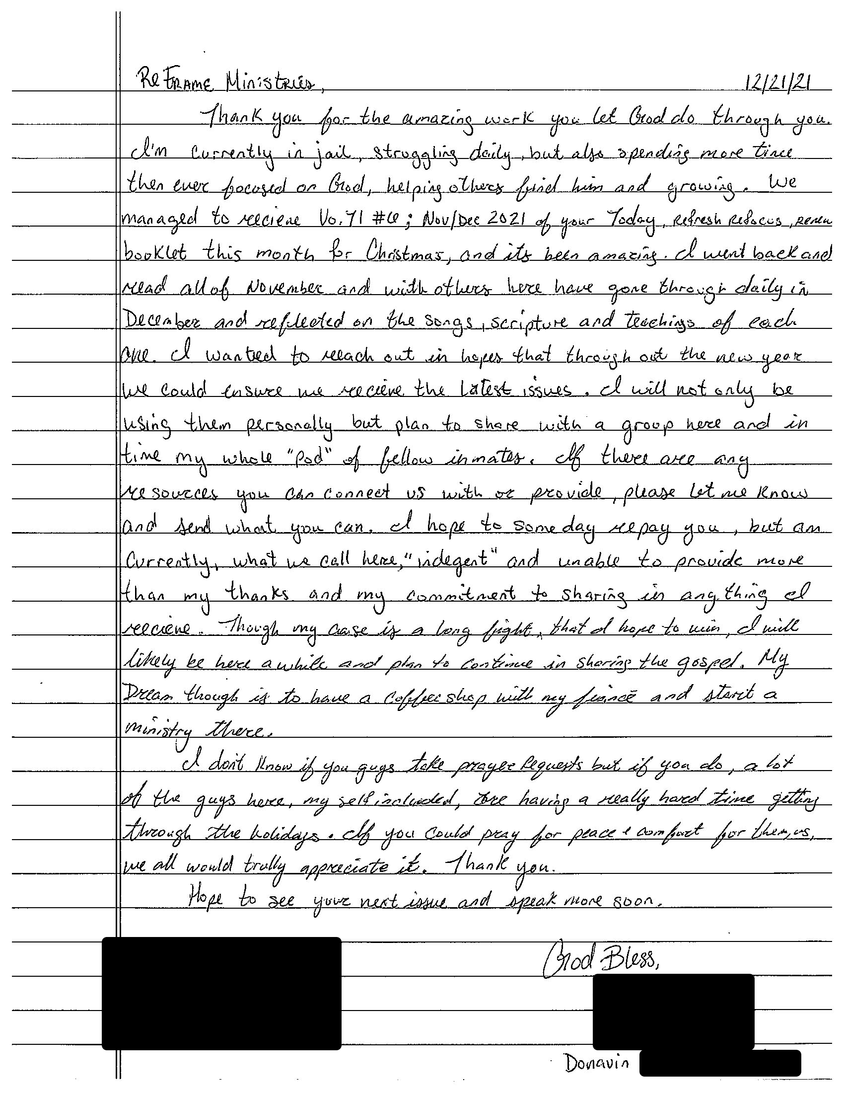 Prison Letter 1